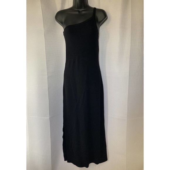 Revolve HOUSE‎ OF HARLOW 1960 Black Ribbed Stretch One Shoulder Maxi Dress Sz S - Picture 1 of 5